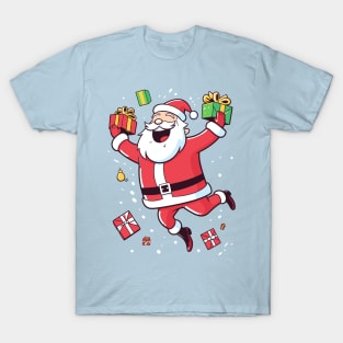 Pop Art Merry Santa: A Colorful and Cheerful Christmas Illustration T-Shirt